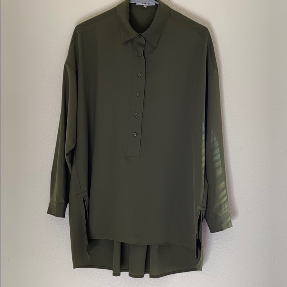 RO & DE Olive Green Pleated Back Tunic